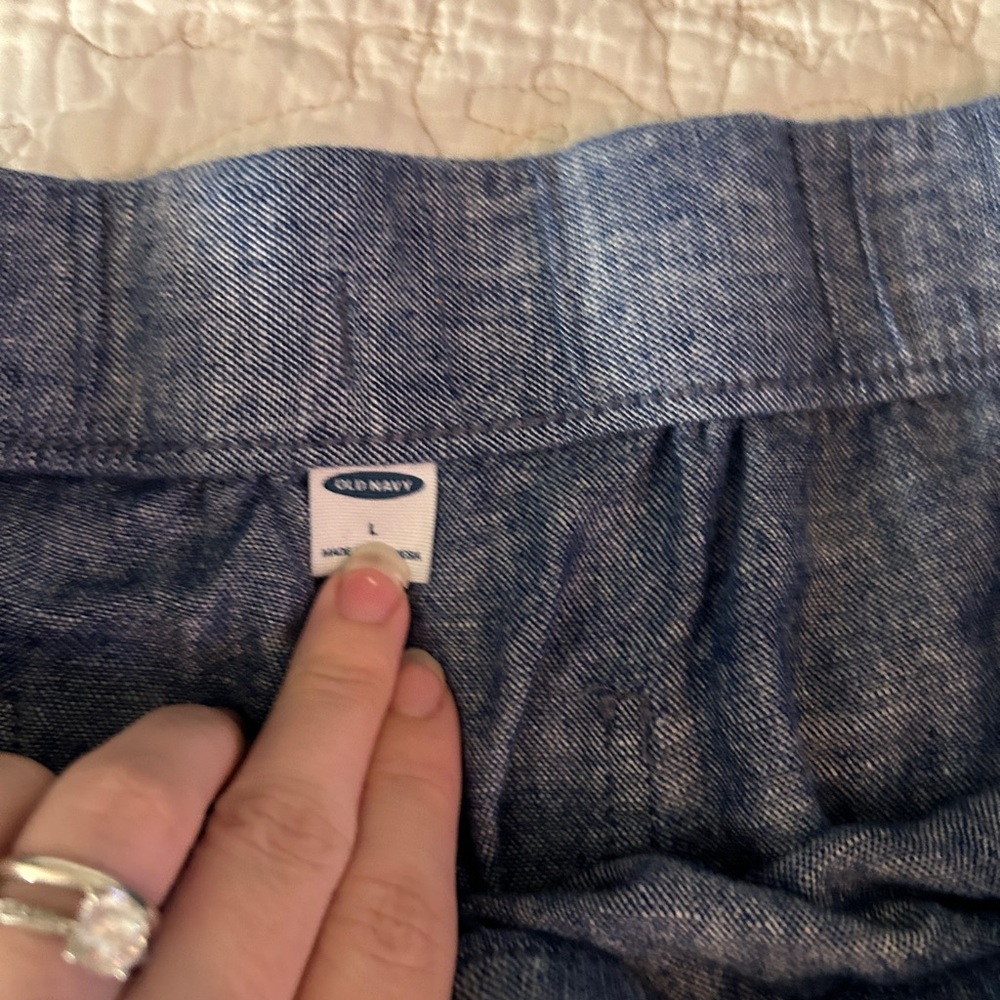 Linen pants denim wash